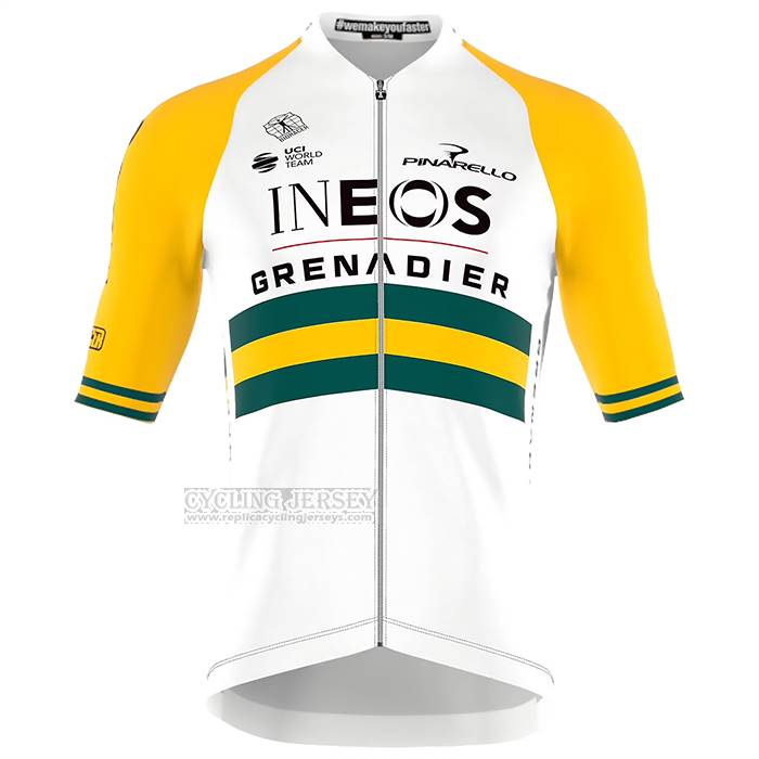 2023 Cycling Jersey Ineos Grenadiers Yellow Short Sleeve And Bib Short